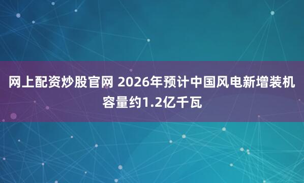 网上配资炒股官网 2026年预计中国风电新增装机容量约1.2亿千瓦